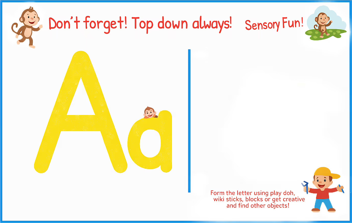 Learn with Sean ABC flashcard, letter A