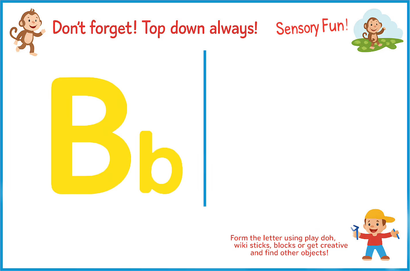 Learn with Sean ABC flashcard, letter B